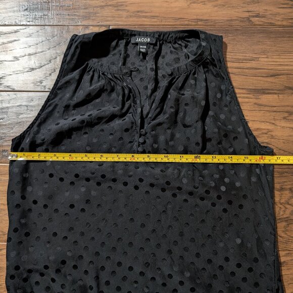 Jacob sleeveless silk polka dot top black size XS - Picture 9 of 16